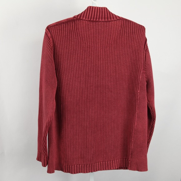 Carbon2Cobalt Sweater Mens 2XL Red Fireside Henley Cotton Knit Pullover - Picture 3 of 10